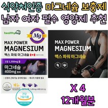 노인 노년 성인 마그네슘 많은 건강 식품 영양제 추천 X 4통 12개월 대용량 엄마 아빠 시어머니 시아버지 목사님 전도사님 추석 명절 선물 식약처인증 건강보조식품 결핍 보충 보조제