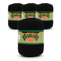 필립섬유 쎄비 실크 인견사 뜨개실 90g x 4p, 808 검정, 4개