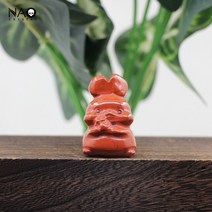 15 인치 Scamp 토끼 동상 홈 장식 치유 크리스탈 석영 손 조각 보석 귀여운 동물 입상 사무실 선물 인테리어, Red Jasper