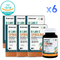 피부건강 하와이 스피루리나 120캡슐 2개월분 미국 하와이안 스피리루나 가루 분말 엽록소 SOD 항산화 미래 우주 식량 스피룰리나 스피루나, 6병, 120정, 6개