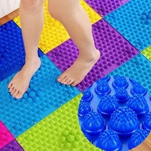 우기마켓 DIY 지압매트 발매트 지압발판 조립식 발매트, 블루