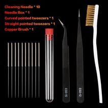 XCR3D 3D 프린터 청소 부품 도구 유연한 드릴 비트 10 개 청소용 0.2mm 0.3mm 0.4mm 노즐, [01] 0.2  10pcs, [03] Kit C
