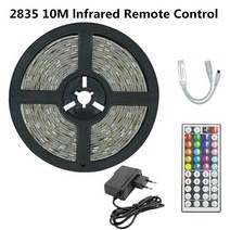LED 스트립 조명 IR 2835 RGB 다이오드 DC EU 전원 공급 장치가 방수 램프 테이프 리본 12V 10M 32.8ft 크, 한개옵션1, 01 RGB 2835 10M