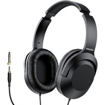 Philips 팟캐스트 스튜디오 모니터링 및 녹음 헤드셋용 이어 유선 컴퓨터 기타용 6.3mm(14인치) 추가 포함, 한개옵션0
