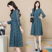 봄가을 프린트 서양풍으로 슬림핏 원피스 긴팔원피스 플라워원피스