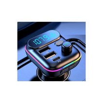 자동차 블루투스 5.0 FM 송신기 듀얼 USB QC3.0 PD 유형 C 앰비언트 라이트 핸즈프리 Mp3 음악 플레이어 지원 TF 카드, 중국_C29