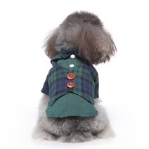 HALOKAIYA 애완동물 드레스 강아지 양복 연미복 결혼 예복 중/소형견 고양이 나비넥타이 넥타이 멋지다 복장-05, Green