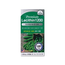 프리미엄 레시틴1200 60캡슐 대두 인지질 LDL 혈중 콜레스테롤 포스파티딜콜린, 60정, 1개