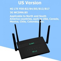 KuWFi 4G Wifi 라우터 300Mbps 무선 SIM 라우터 카드 슬롯 모뎀 지원 32 사용자 리피터 4 안테나 VPN 설정, CHINA_Black | US Version