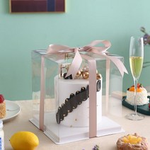 2단 케이크 투명 선물 포장 박스 상자 케이스 5개 1세트 미니 1호 2호 3호, B + 6인치 2단 22x22x24