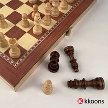 사려니몰 고급 원목 접이식 자석 체스 체스판 CHESS 보드 게임, 자석형 중형