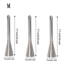 모나카깍지 앙금 플라워 벚꽃 깍지 짤주머니 베이킹 재료 123pcs 퍼프 케이크 팁 패스트리 크림 버터 스테인레스 스틸 노즐 장식 파이핑 튜브 diy 주방 홈 케이크 장식 도구, m 3개