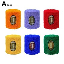 Sweatband 손목 보호대에 대 한 6PCS 다채로운 코 튼 스포츠 팔찌 배드민턴 농구 중괄호 테리 땀 밴드를 실행 얇은 신축성, [01] Rugby