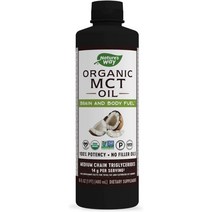 Natures Way 코코넛 추출한 유기농 MCT 오일 글루텐 프리 MCT 14g 16온스, 수량, 16 Fl Oz(1팩)
