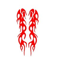 2 개/짝 유니버설 불꽃 오토바이 프론트 포크 해골 스티커 그래픽, 한개옵션1, 빨간