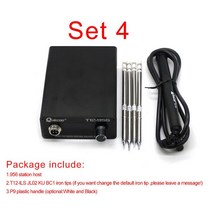 STC T12956 납땜 스테이션 전자 인두 OLED 디지털 T12 팁 T12P9 핸들 플러그 없음, SET4, SET4