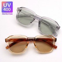 G5388 크리스탈 그레이 투명 틴트 선글라스 남자 여자 뿔테안경 - UV차단