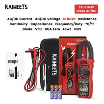 클램프메타 후크메타 전압 전류 측정계 테스터기 kaiweets ac dc 디지털 클램프 미터 멀티미터 집게 전류계 true rms 고정밀 커패시턴스 ncv ohm hz, ht208d