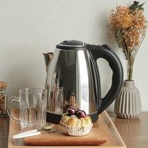 스테인레스 대용량 전기주전자 1.5L 1.8L/전기티포트/전기주전자/커피포트/분유포트/간편한사용/전기커피포트/스텐전기주전자/보온전기포트/대용량전기포트/집들이선물, 셰프라인 트램 전기주전자 1.5L