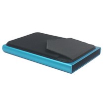 팝업 Id RFID 카드 홀더 남성 지갑 미니 패키지 알루미늄 금속 보호 장비 보관 가방 스마트 퀵 릴리스 여성 지갑, Blue