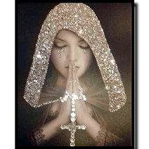 월드맘 DIY 큐빅 비즈 구슬 보석십자수 세트, 30x40, D401 기도하는 여인