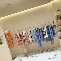 옷가게 매장 가정용 천장 와이어 파이프 행거 나무 원목 벽걸이 심플 진열대 디피 걸이, 80cm(와이어 2개)