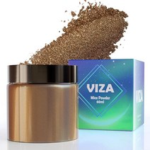 Viza 화장품 등급 미카 파우더 40g/1.4온스 네일 립글로스 바디 버터 비누 만들기 매니큐어 아이섀도우 캔들 염료 배쓰밤용 천연 컬러 안료 빈 그린 USA 미국, Tan