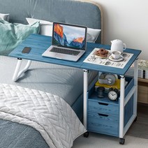 각도조절책상 높이 조절 좌식 책상 접이식 리프팅 침대 옆 컴퓨터 침대 옆 테이블 가정 학생 침대 책상 작은 테이블 책상, [07] 60x30-티타늄 화이트+화이트, 60x30-티타늄 흰색+흰색