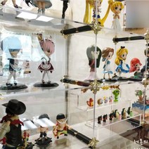 엠블럭&스페셜 E타입 4칸형(앞/뒤덮개포함) 피규어진열장 피규어장식장 건담진열장 건담장식장 레고 장난감 진열대 정리함 아크릴케이스, 08.스페셜E타입2층x2칸 4칸형(프리미엄 검정+골드)