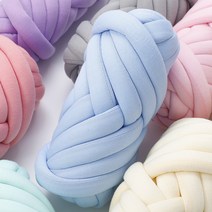 Life Rhythm 자이언트얀 패브릭 가방 망고실 빅얀 1KG 루피실 왕모찌실 뜨개실 만들기, 크림 베이지