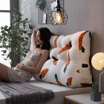 YnJ 침대 헤드쿠션 허리 등받이 대형 삼각 등쿠션, 7.길이 200x높이 60x두께 30cm +당근