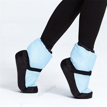 발레웜업 부츠 발목보호 워밍업 겨울 댄스 신발 블랙 퍼플 그레이 웜 여성용 발레, 하늘색, xxl(발 25-25.5cm)