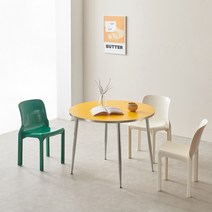 라플랜비 원형 테이블 1000 1100, 실버도금, 스페셜옐로우