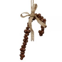 Primitive 러스트 징글 벨 캔디 지팡이 장식 삼베 리본 액센트 포함