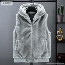 가을 겨울 털조끼 빅사이즈 밍크 모피 후드 조끼 따뜻한 기도 두꺼운 방한 베스트