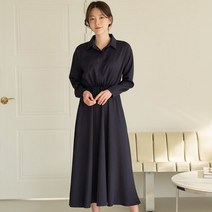바네사빈 봄 허리셔링밴딩 여신 카라 롱원피스 v00142