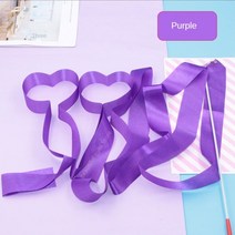 2m 4m 체조 컬러 리본 다채로운 체육관 리본 리듬 체조 장비 댄스 리본 발레 스 트리머 트윌 링로드, bh96-퍼플, 2미터