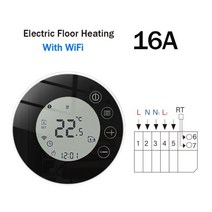 실내 온도 조절기 보일러 wifi smart thermostat temperature controller electric floor heating trv water gas, 와이파이-x7GB, 검은색