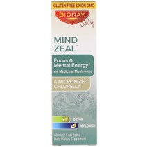 Bioray Mind Zeal 집중력 및 정신적 에너지 알코올 무함유 60ml(2fl oz)
