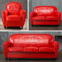 ( 미국 복고풍 레트로감성 ) 어메리칸 스타일의 감성 빈티지 인테리어 쇼파 1-3인용, 1인, 10 레드