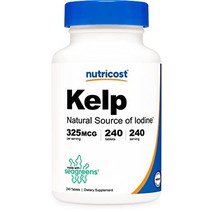 nutricost 다시마 정제 요오드 325mcg 240정 - non-gmo 글루텐 프리 멀티비타민