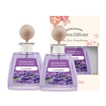 1+1 더허브샵 아로마디퓨저 100ml+100ml_ 라벤더 실내용n차량용방향제 카디퓨져