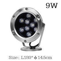 수영장사다리 야외풀장 Led 수중 3W 9W 15W 24W 라이트 연못 잠수정 IP68 야간 램프 DC 12V 24V 야외 정원, [03] 9W, [04] DC 12V Green