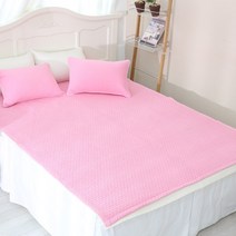 이솔홈 국내산 순면 피그먼트 침대 패드 이불 겸용 60수 아사, 핑크