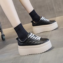 도오빠 노버르 여성 가죽 스니커즈 키높이 운동화 8cm 통굽 단화 봄 가을 발편한 여자스니커즈