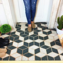 SKANDSALO 잘라쓰는 현관 코일매트 발코니 욕실 베란다, C_120 × 120 cm (절단 가능)