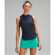 룰루레몬 티셔츠 탱크탑 프론트-집(Zip) 모크-넥 테니스 탱크 상의 - 트루 네이비 275951