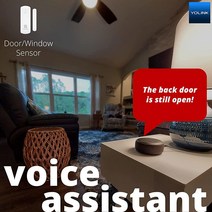 YoLink SpeakerHub 및 2도어 센서 스마트 홈 스타터 키트 오디오 허브는 톤/사운드 음성 메시지 재생 LoRa 전원 0.6km(1/4마일) 범위 알렉사 구글