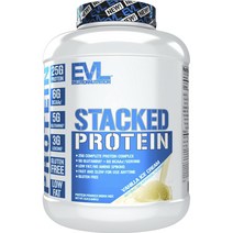 EVLUTIONNUTRITION 스택드 프로틴 파우더 드링크 믹스 바닐라 아이스크림 맛, 2.268kg, 1개
