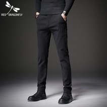 남성캐주얼바지패션 레드 잠자리 봄가을 계절 와이드 루즈핏 트렌드 롱 팬츠 스판 2614499280